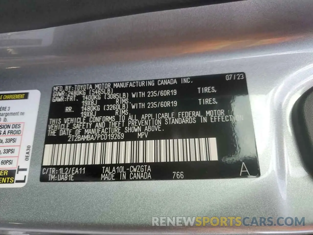 13 Фотография поврежденного автомобиля 2T2BAMBA7PC019269 LEXUS RX350 2023