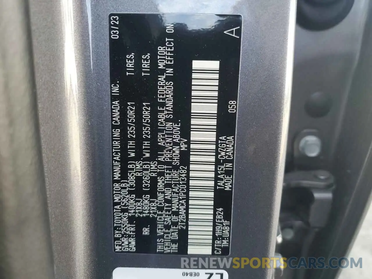 14 Photograph of a damaged car 2T2BAMCA1PC013482 LEXUS RX350 2023