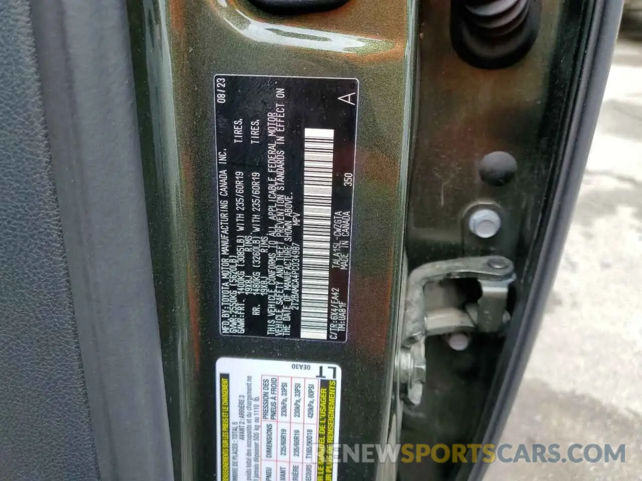 13 Фотография поврежденного автомобиля 2T2BAMCA4PC034987 LEXUS RX350 2023