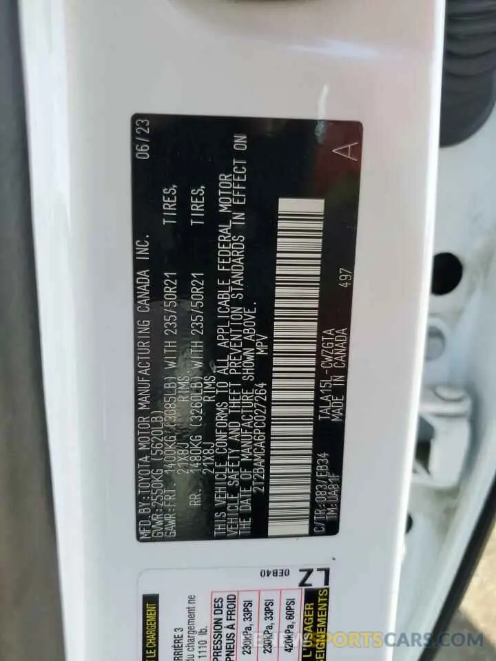 12 Фотография поврежденного автомобиля 2T2BAMCA6PC027264 LEXUS RX350 2023