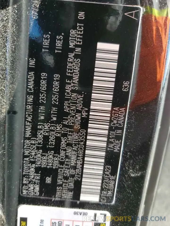 16 Фотография поврежденного автомобиля 2T2BAMBA4RC043550 LEXUS RX350 2024