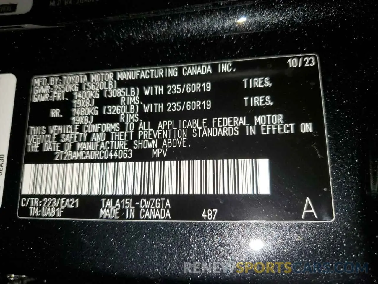 13 Photograph of a damaged car 2T2BAMCA0RC044063 LEXUS RX350 2024
