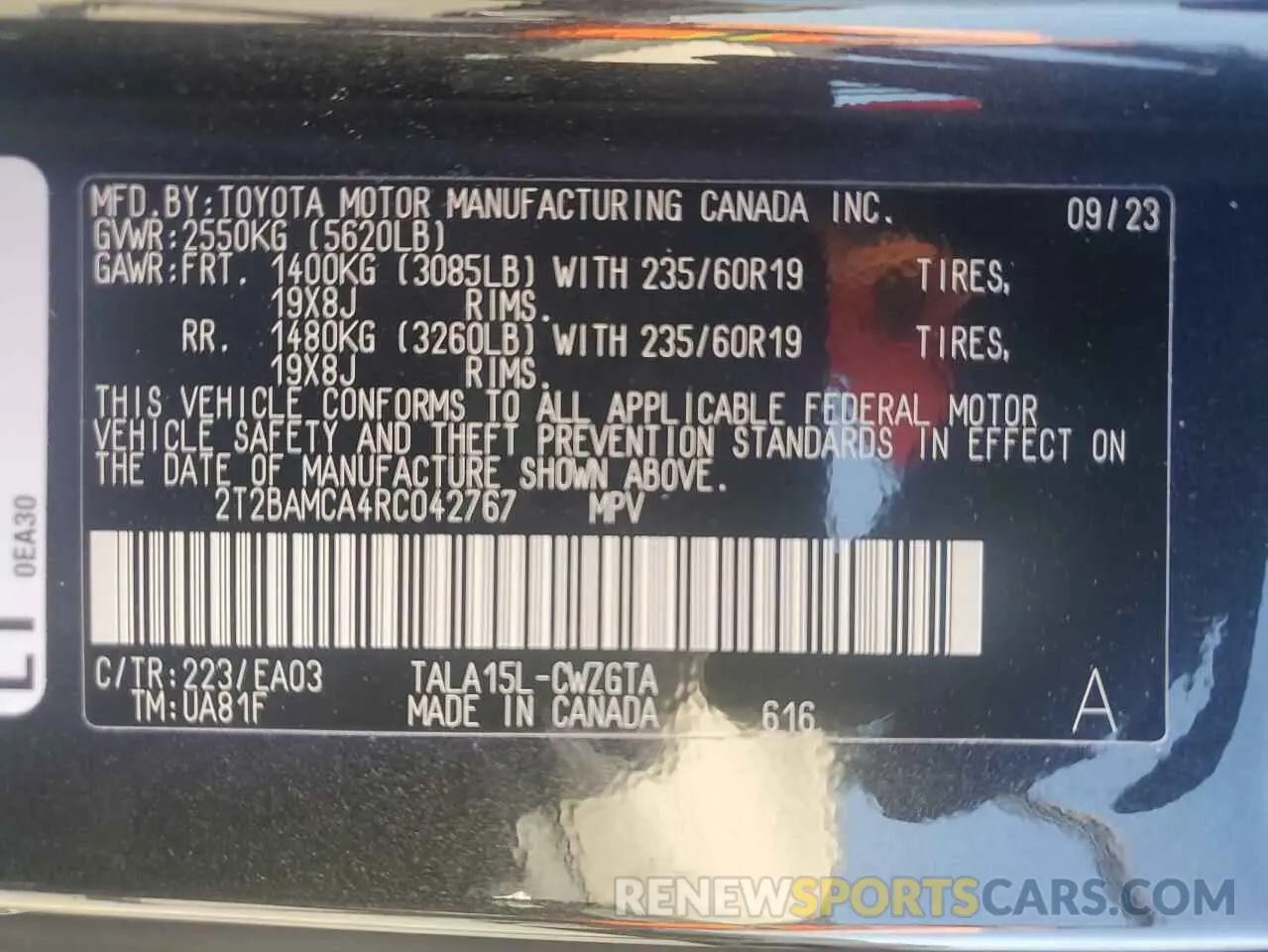 14 Photograph of a damaged car 2T2BAMCA4RC042767 LEXUS RX350 2024