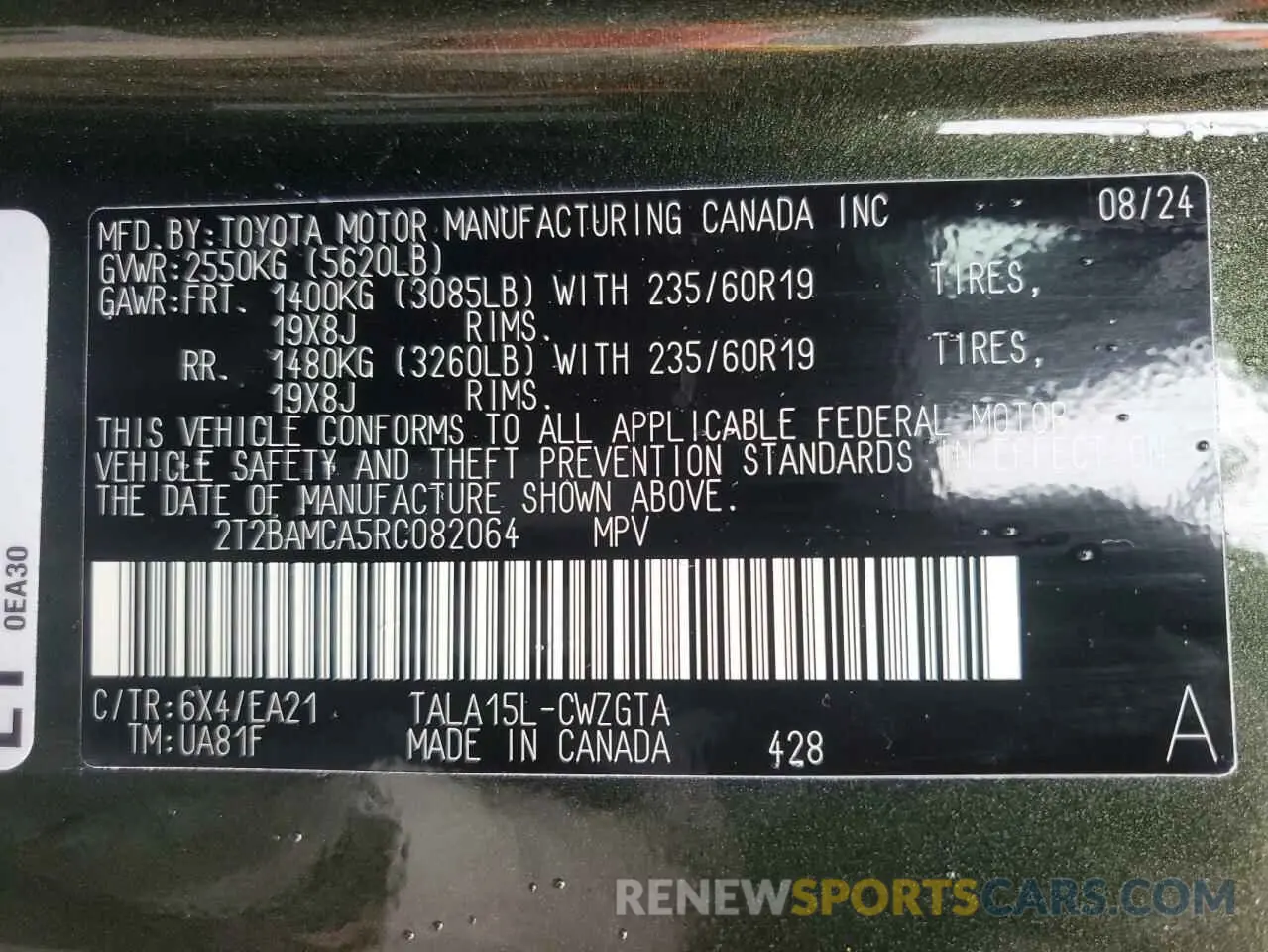 13 Фотография поврежденного автомобиля 2T2BAMCA5RC082064 LEXUS RX350 2024