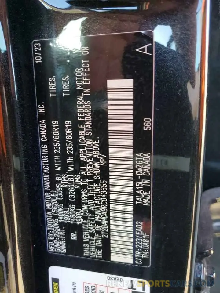 13 Фотография поврежденного автомобиля 2T2BAMCA9RC043655 LEXUS RX350 2024