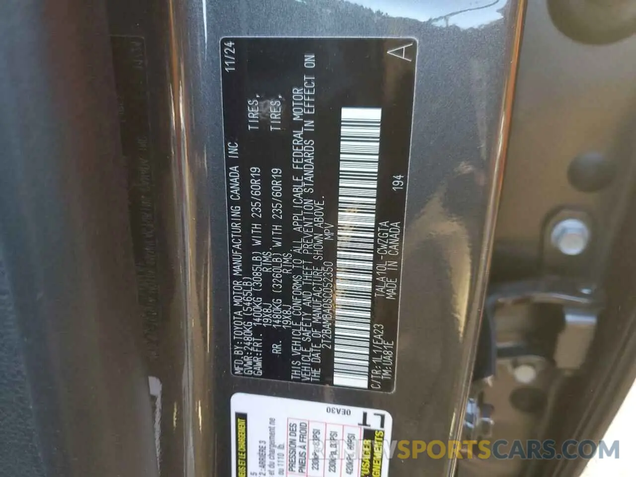 13 Фотография поврежденного автомобиля 2T2BAMBA0SC052350 LEXUS RX350 2025