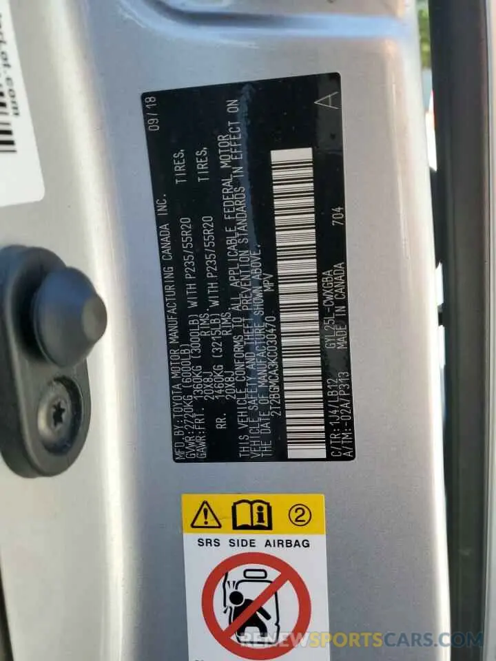 15 Photograph of a damaged car 2T2BGMCA3KC030470 LEXUS RX450 2019