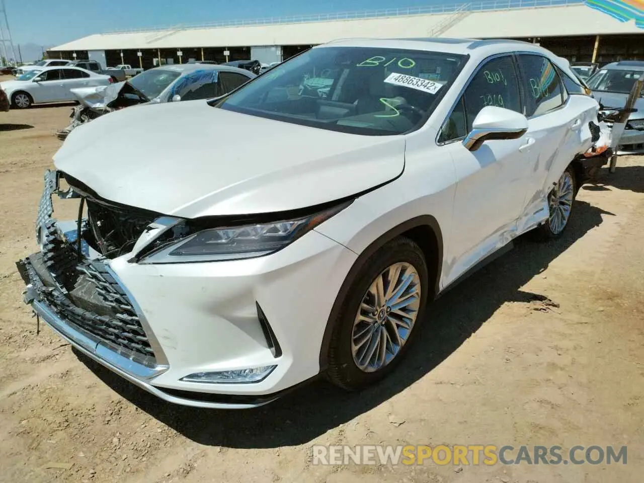 2 Фотография поврежденного автомобиля 2T2JGMDA3LC050553 LEXUS RX450 2020