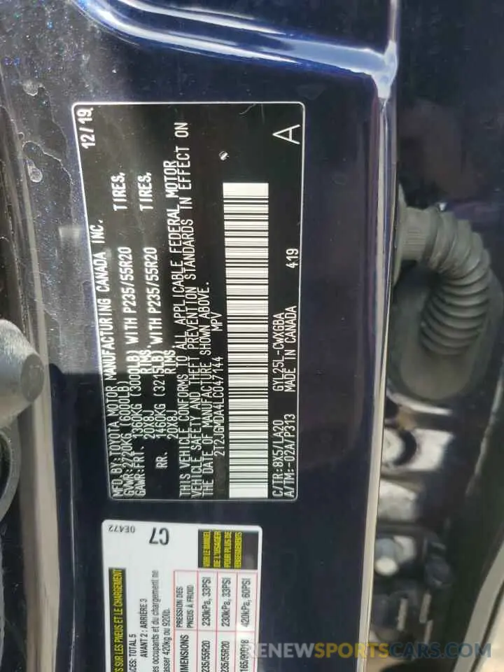 14 Фотография поврежденного автомобиля 2T2JGMDA4LC047144 LEXUS RX450 2020