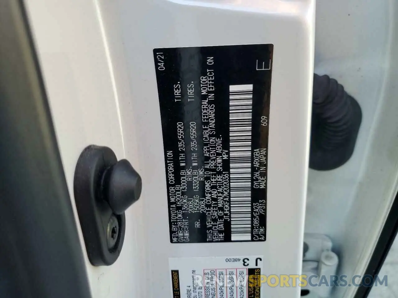 12 Photograph of a damaged car JTJHGKFA7M2020361 LEXUS RX450 2021