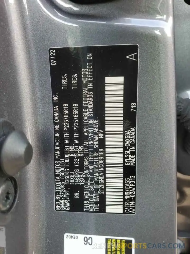 13 Photograph of a damaged car 2T2HGMDA1NC089188 LEXUS RX450 2022