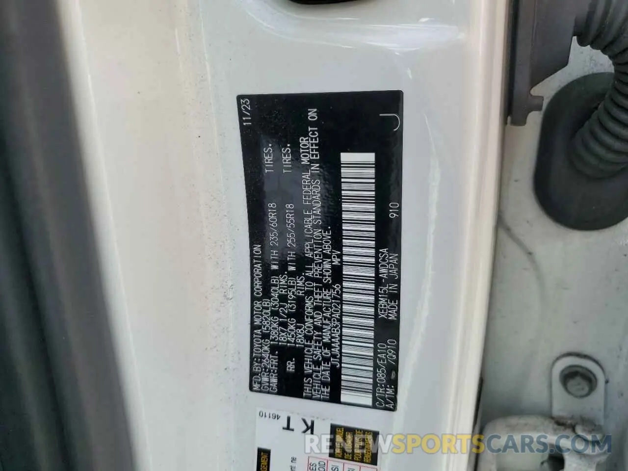 13 Фотография поврежденного автомобиля JTJAAAAB3PA021756 LEXUS RZ 450E 2023