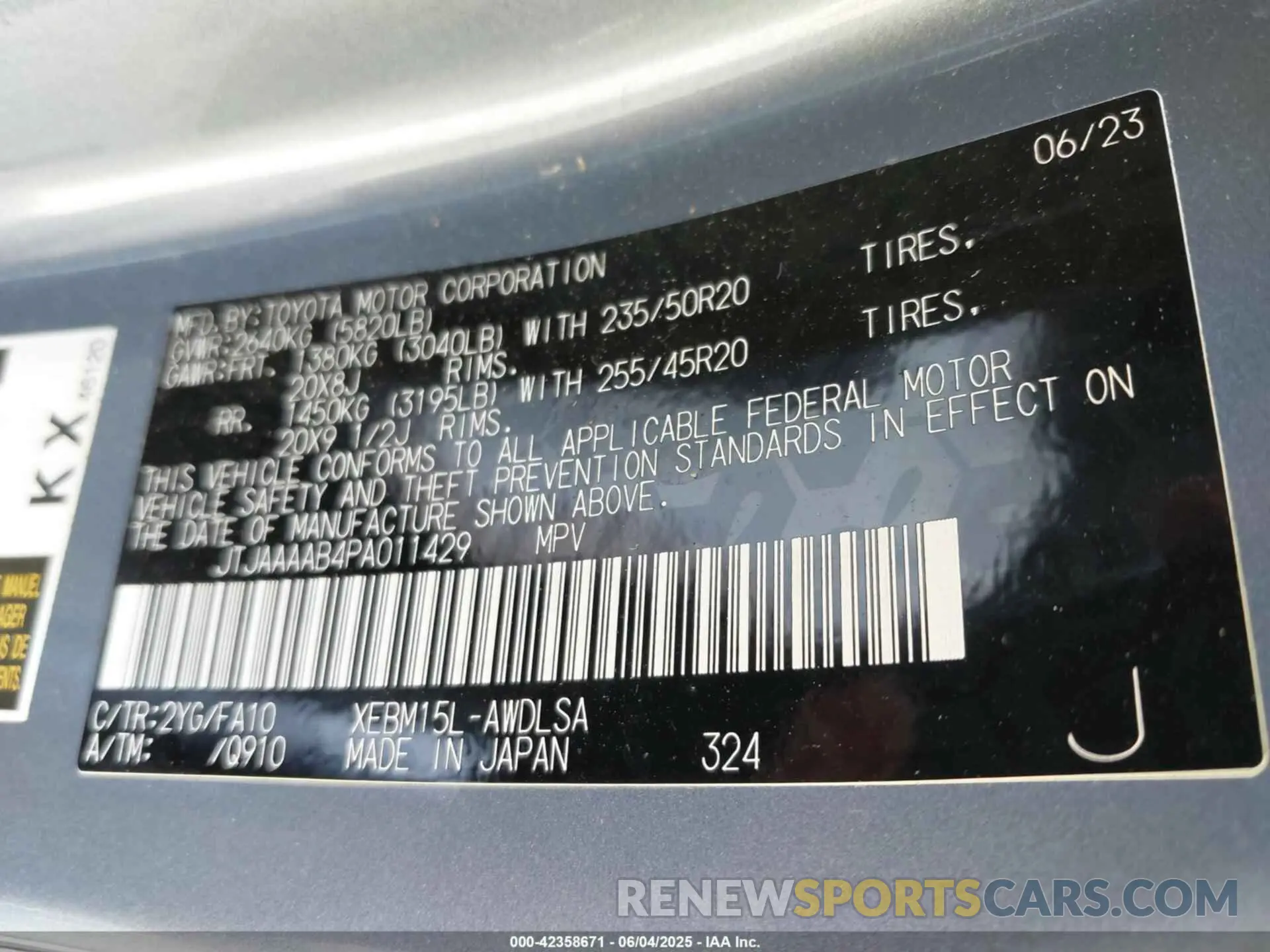 8 Photograph of a damaged car JTJAAAAB4PA011429 LEXUS RZ 450E 2023