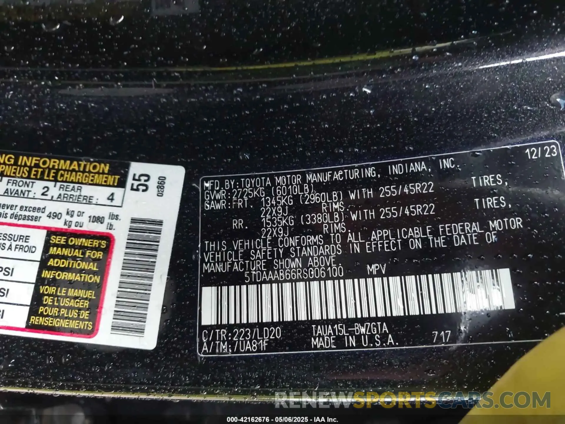 9 Фотография поврежденного автомобиля 5TDAAAB66RS006100 LEXUS TX 350 2024