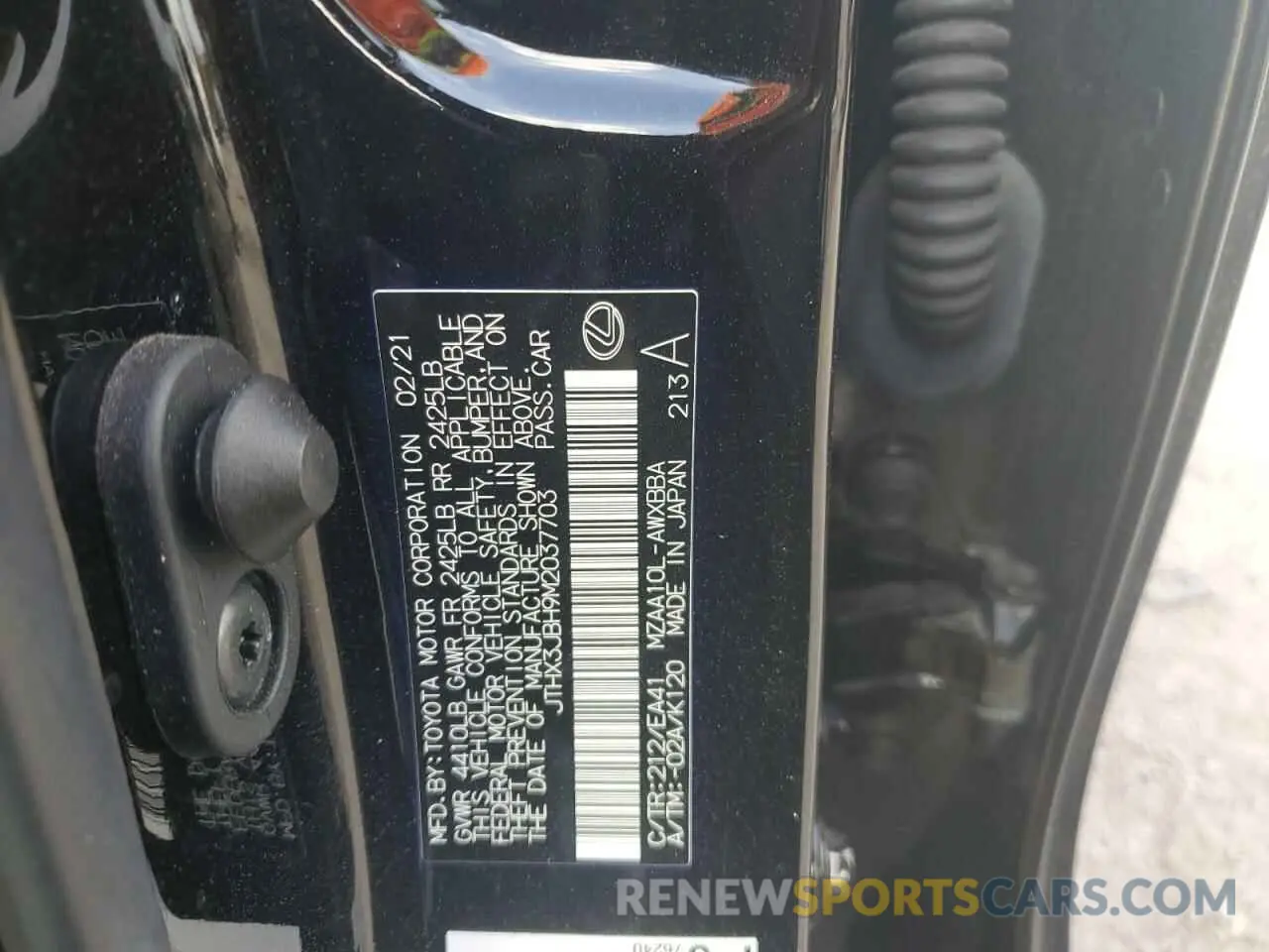 12 Photograph of a damaged car JTHX3JBH9M2037703 LEXUS UX 200 2021
