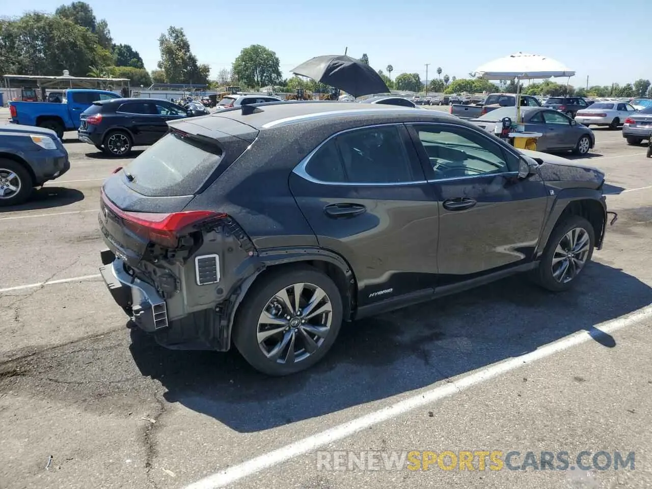 3 Фотография поврежденного автомобиля JTHE9JBH2N2056763 LEXUS UX 250H BA 2022