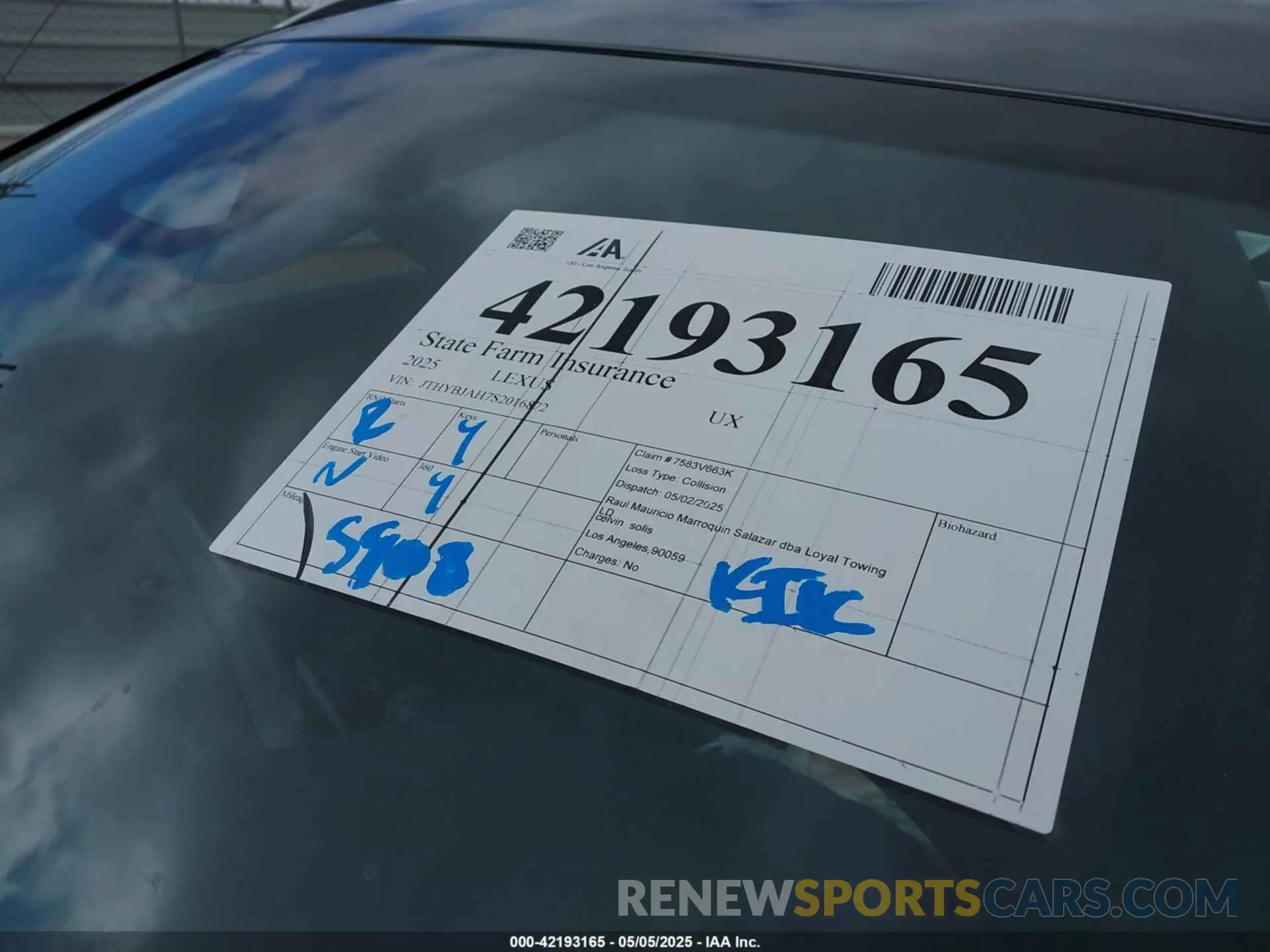 18 Photograph of a damaged car JTHYBJAH7S2016872 LEXUS UX 300H 2025