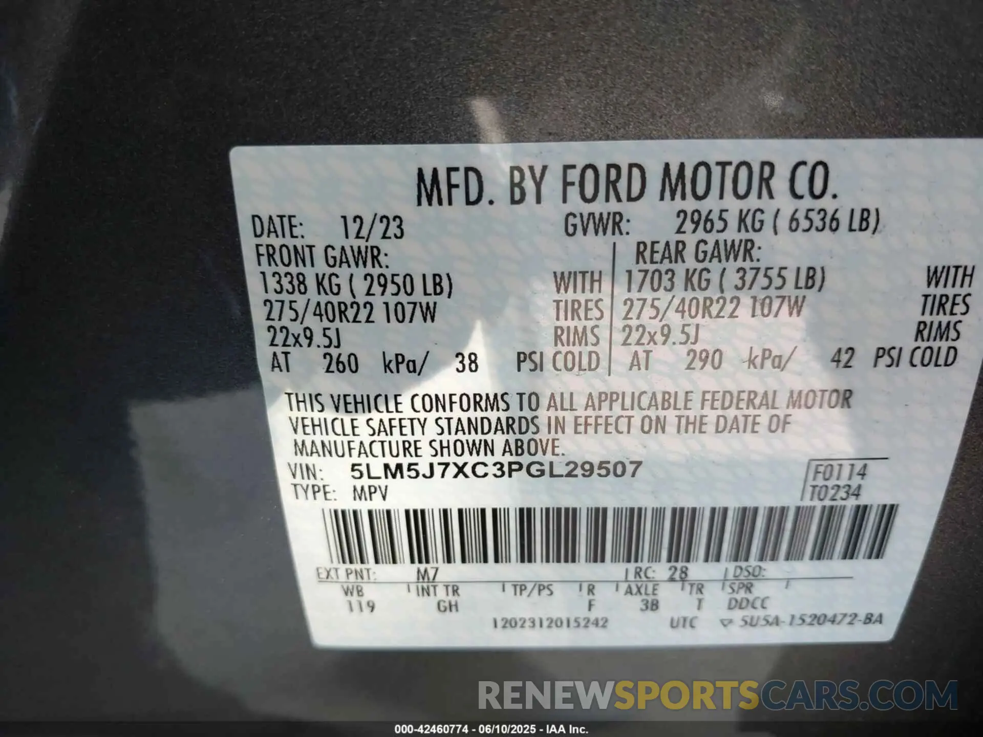 9 Photograph of a damaged car 5LM5J7XC3PGL29507 LINCOLN AVIATOR 2023