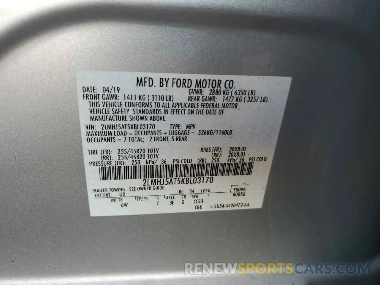 15 Photograph of a damaged car 2LMHJ5AT5KBL03170 LINCOLN MKT 2019