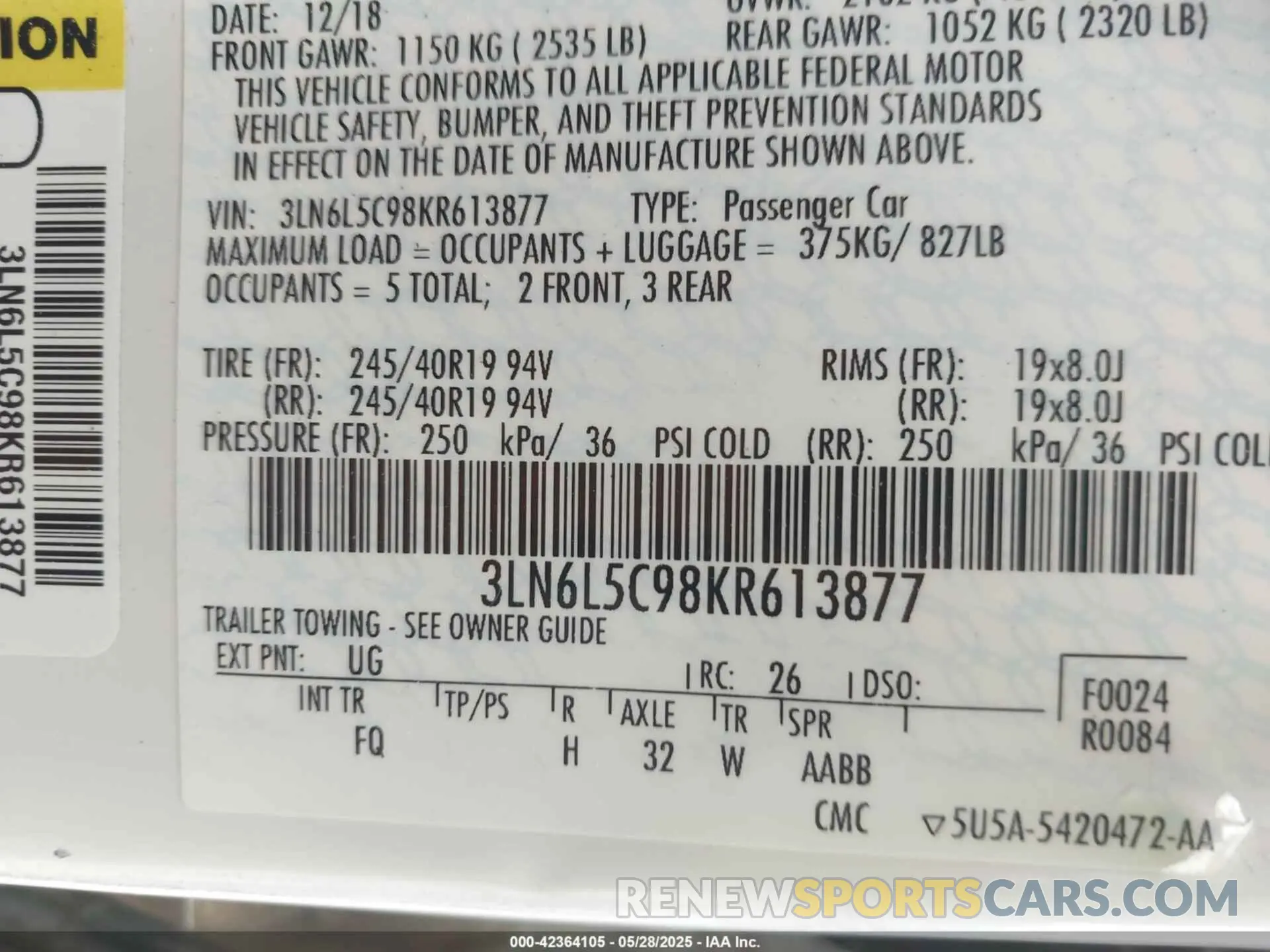9 Фотография поврежденного автомобиля 3LN6L5C98KR613877 LINCOLN MKZ 2019
