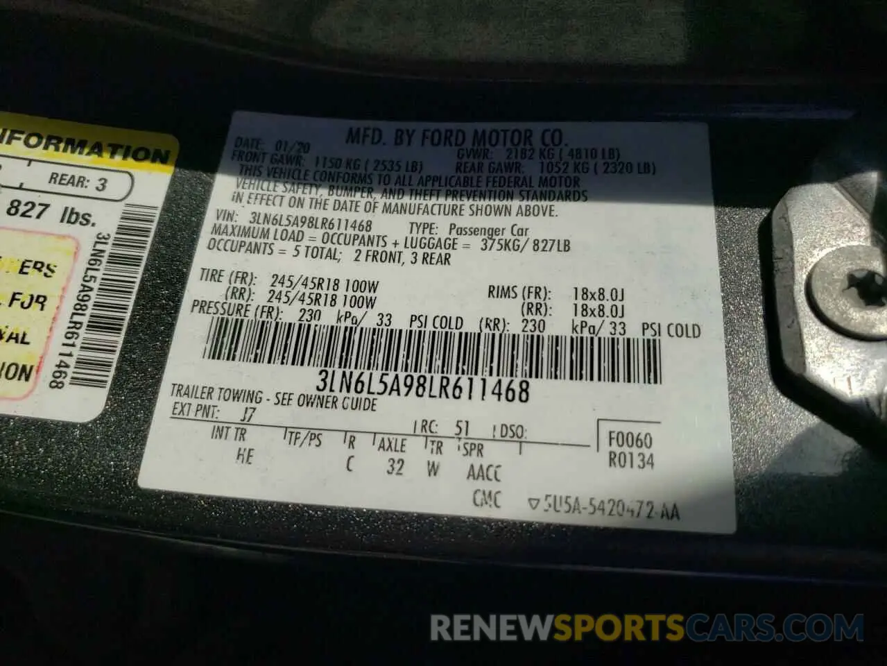 13 Фотография поврежденного автомобиля 3LN6L5A98LR611468 LINCOLN MKZ 2020