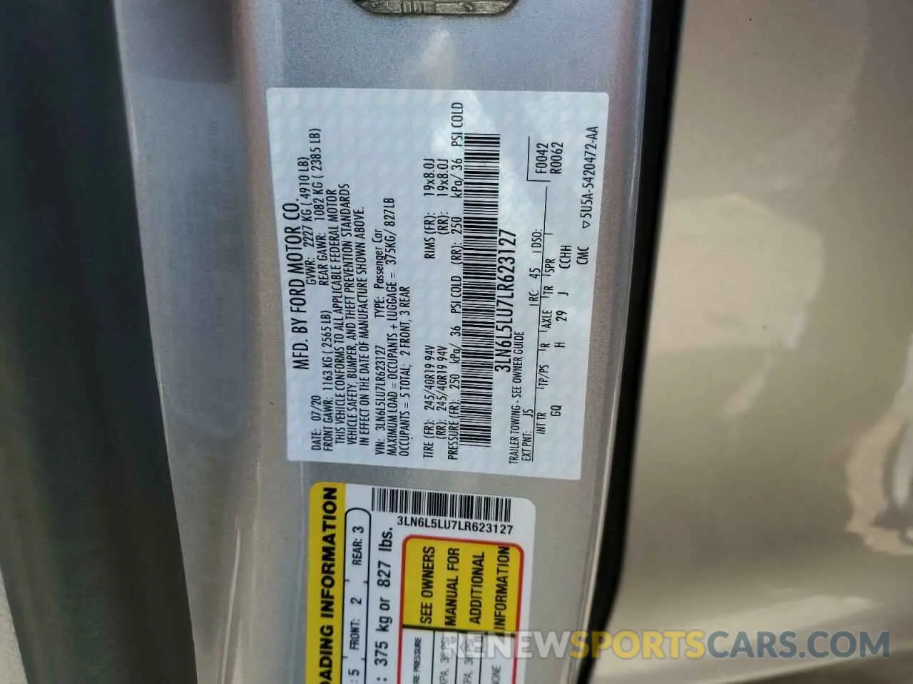 12 Фотография поврежденного автомобиля 3LN6L5LU7LR623127 LINCOLN MKZ 2020