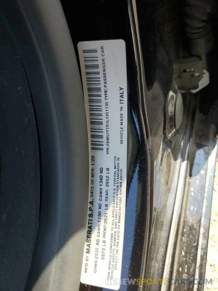 12 Photograph of a damaged car ZAM57YTS1L1351135 MASERATI ALL MODELS 2020