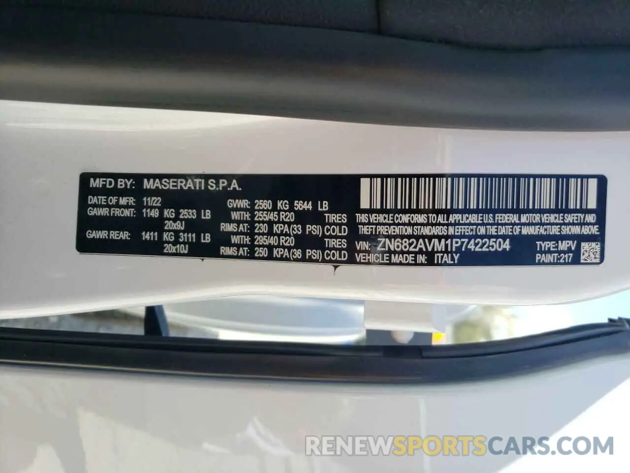 13 Photograph of a damaged car ZN682AVM1P7422504 MASERATI GRECALE MO 2023