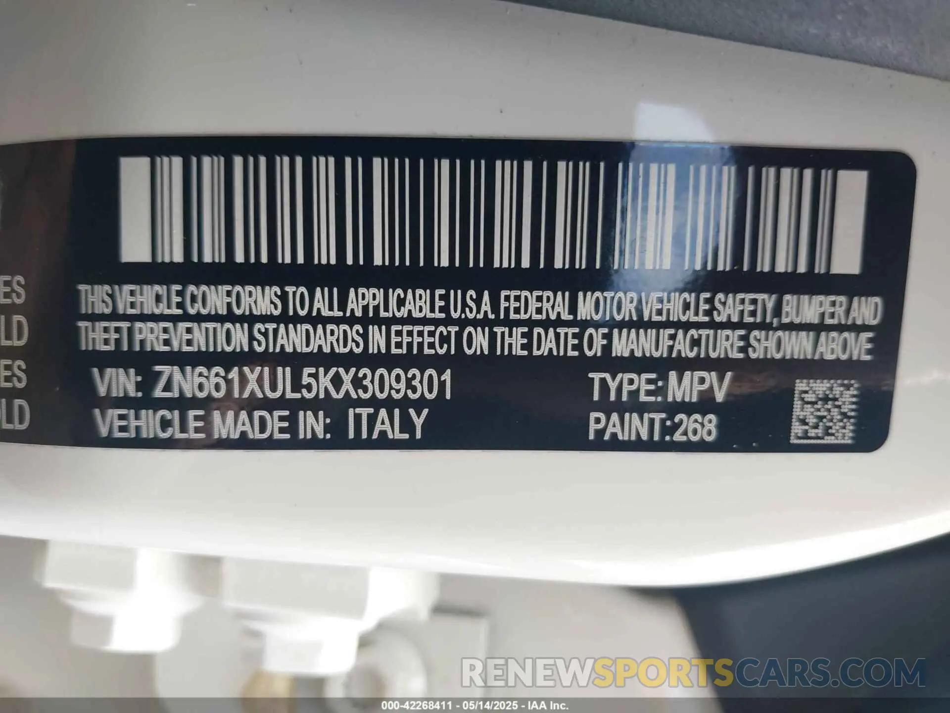 9 Фотография поврежденного автомобиля ZN661XUL5KX309301 MASERATI LEVANTE 2019