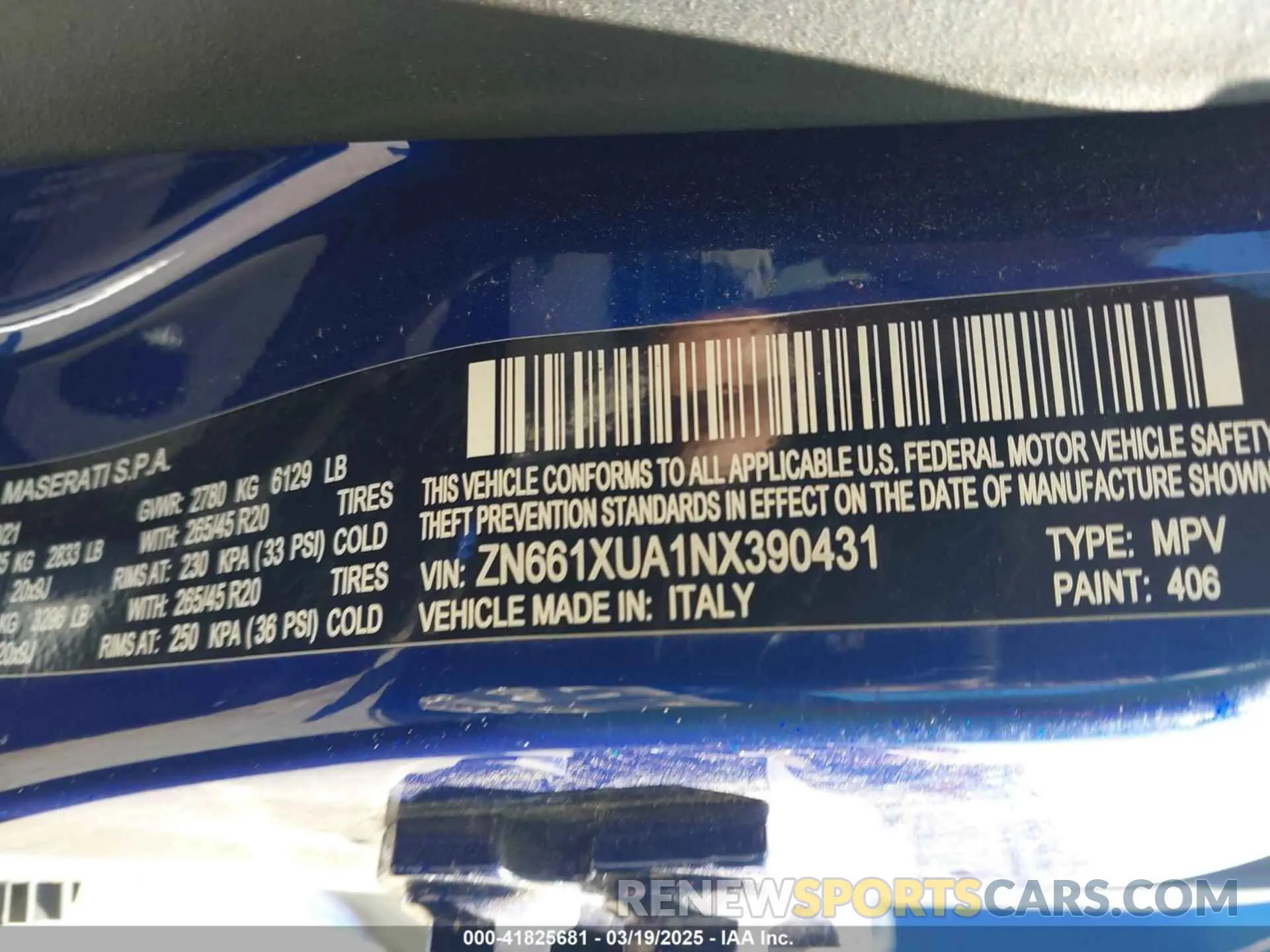 9 Фотография поврежденного автомобиля ZN661XUA1NX390431 MASERATI LEVANTE 2022
