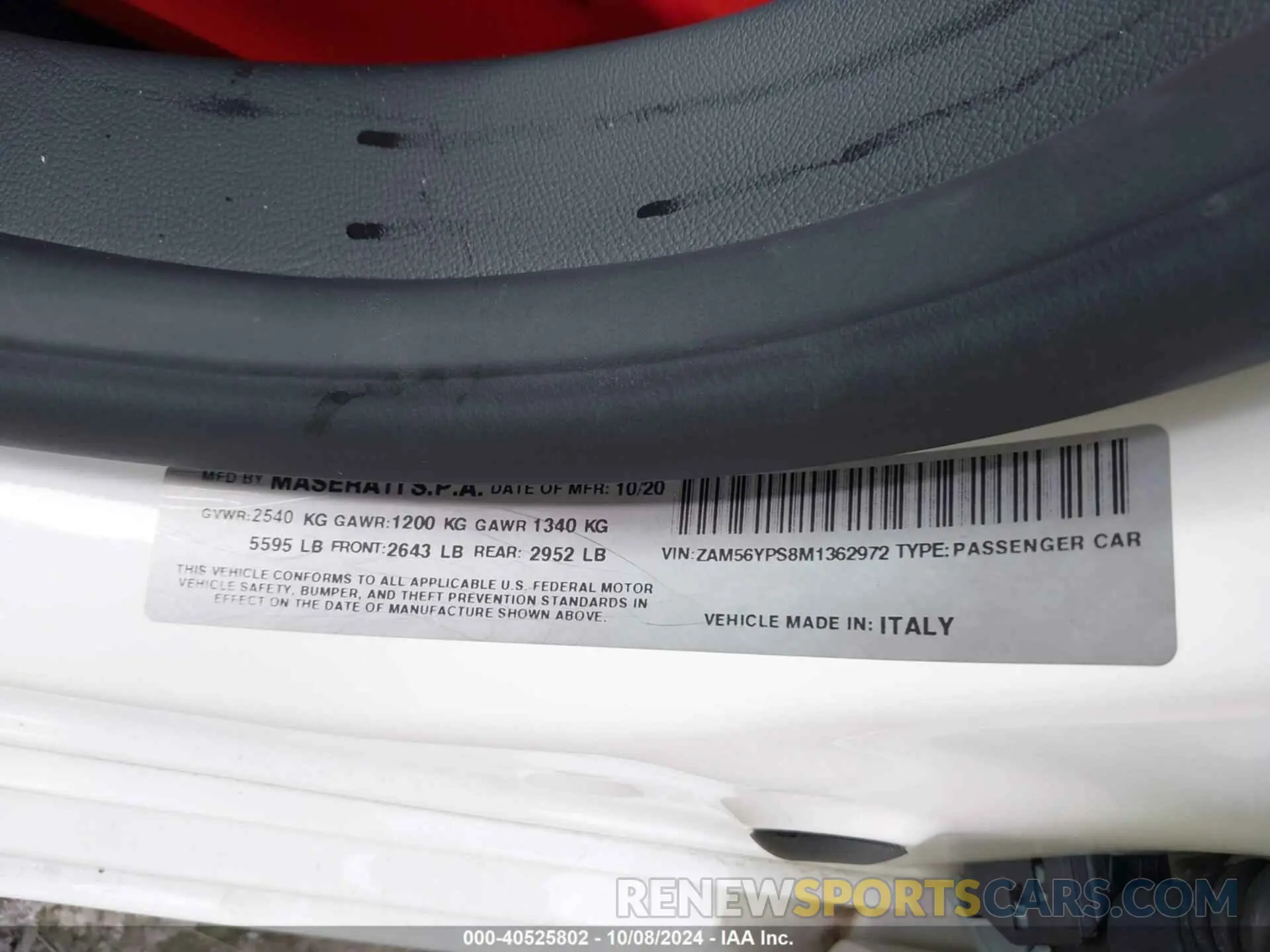 9 Photograph of a damaged car ZAM56YPS8M1362972 MASERATI QUATTROPORTE 2021