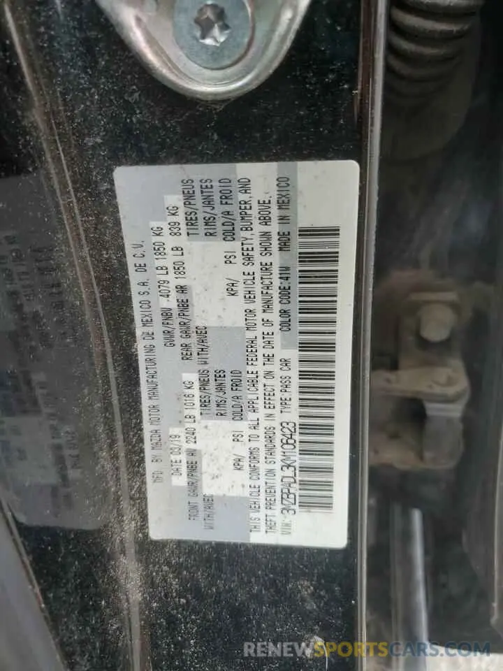13 Photograph of a damaged car 3MZBPADL3KM106423 MAZDA 3 2019