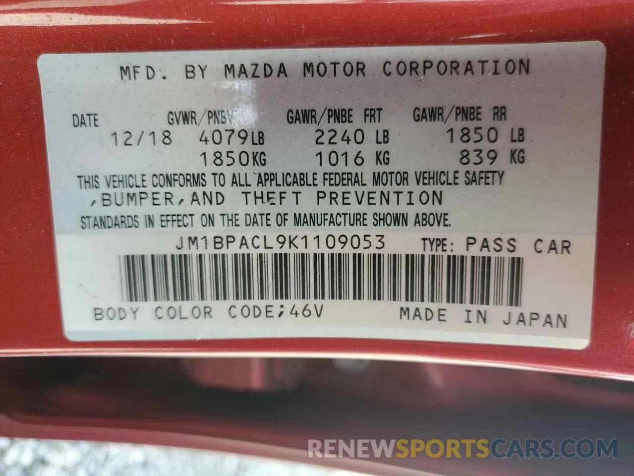13 Фотография поврежденного автомобиля JM1BPACL9K1109053 MAZDA 3 2019