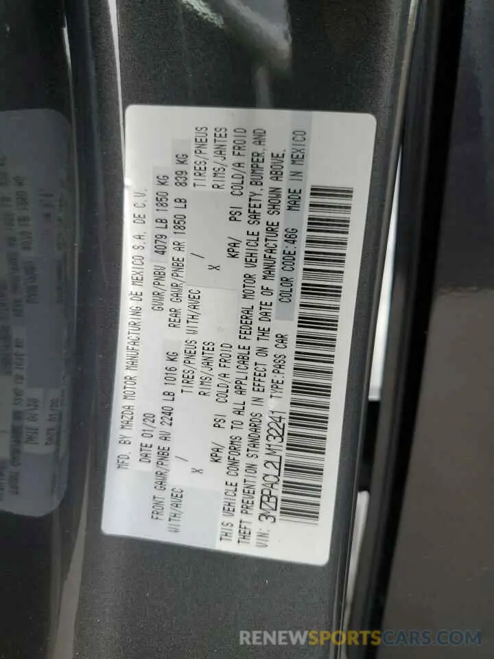 12 Фотография поврежденного автомобиля 3MZBPACL2LM132241 MAZDA 3 2020