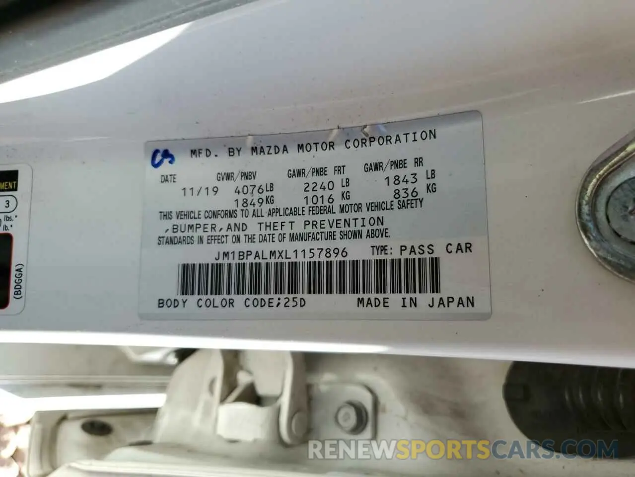 12 Фотография поврежденного автомобиля JM1BPALMXL1157896 MAZDA 3 2020