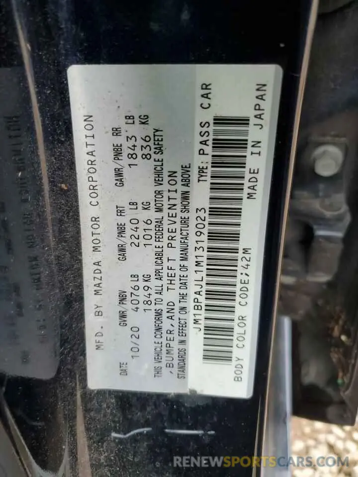 14 Фотография поврежденного автомобиля JM1BPAJL1M1319023 MAZDA 3 2021