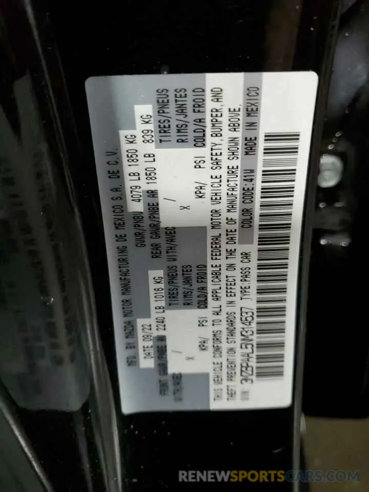12 Фотография поврежденного автомобиля 3MZBPAAL5NM314537 MAZDA 3 2022