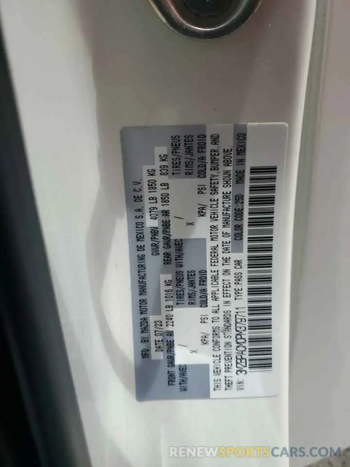 12 Photograph of a damaged car 3MZBPACM0PM379711 MAZDA 3 2023
