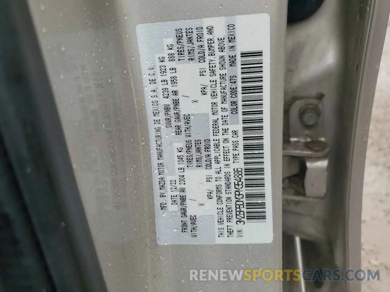 12 Фотография поврежденного автомобиля 3MZBPBDM3PM354886 MAZDA 3 2023