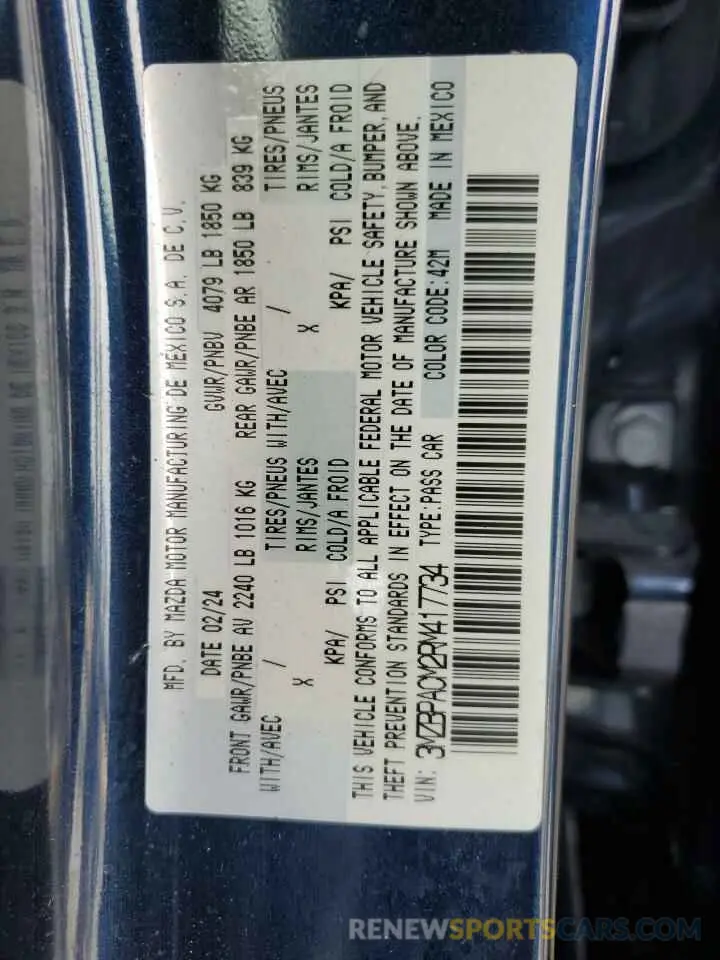12 Фотография поврежденного автомобиля 3MZBPACM2RM417734 MAZDA 3 2024