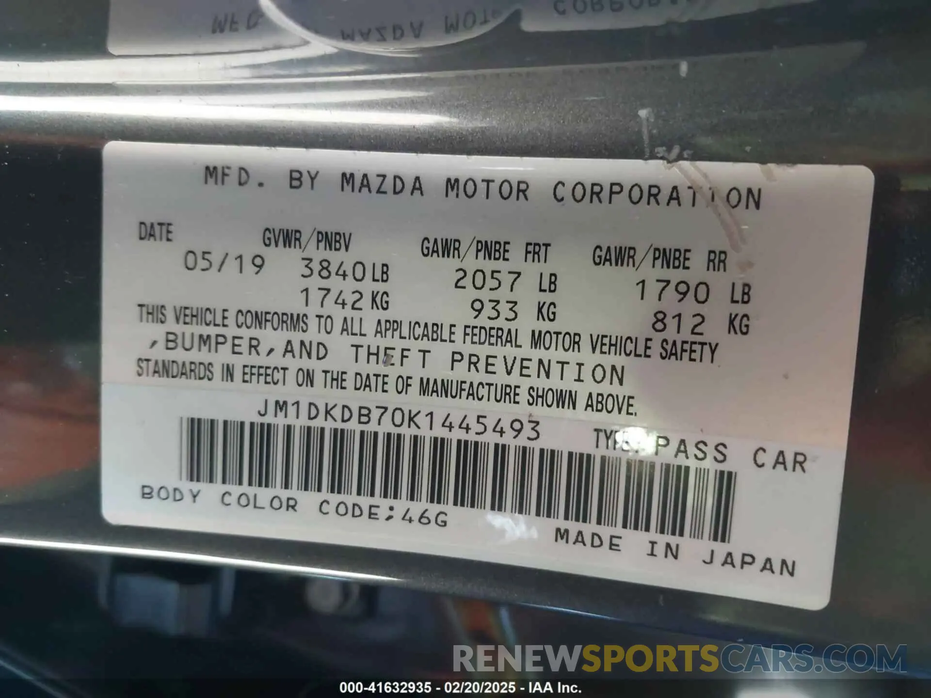 9 Фотография поврежденного автомобиля JM1DKDB70K1445493 MAZDA CX-3 2019