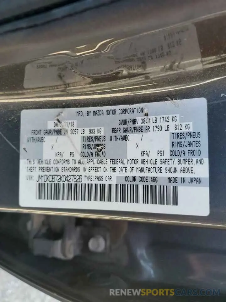 13 Photograph of a damaged car JM1DKDB72K0427826 MAZDA CX-3 2019