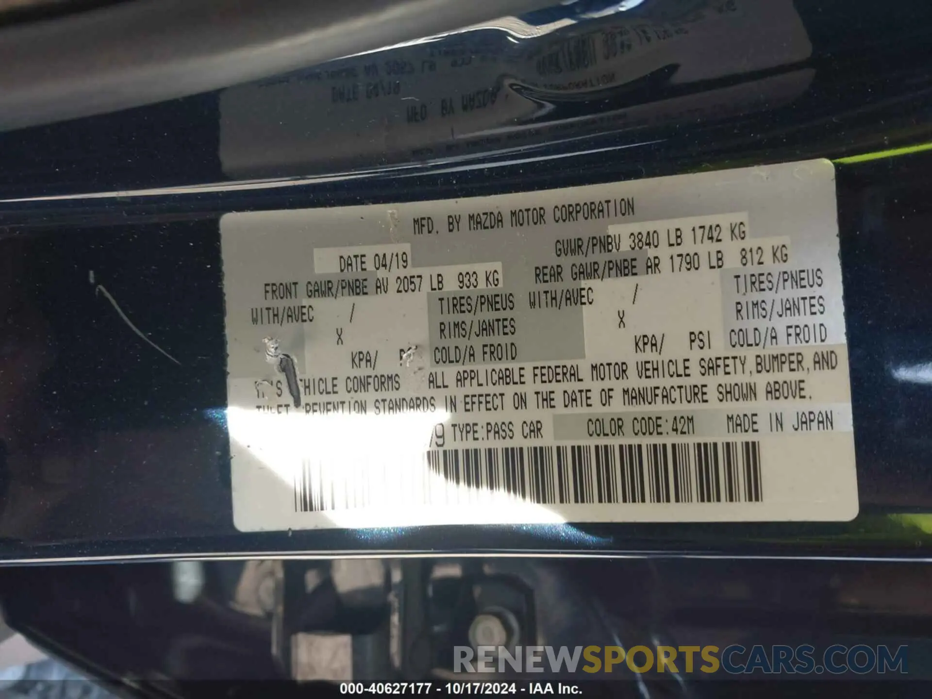 9 Photograph of a damaged car JM1DKDB72K0442679 MAZDA CX-3 2019