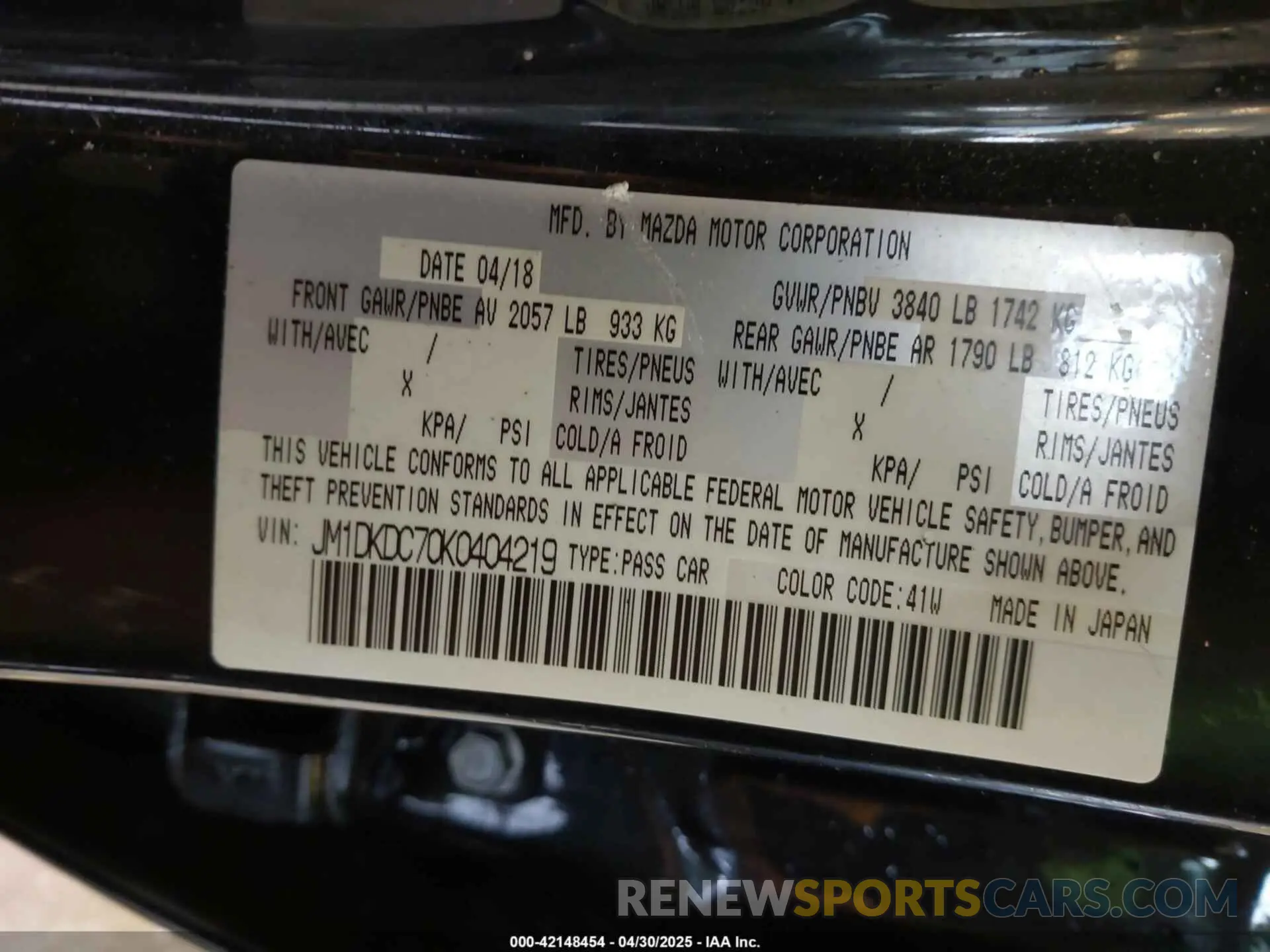 9 Фотография поврежденного автомобиля JM1DKDC70K0404219 MAZDA CX-3 2019