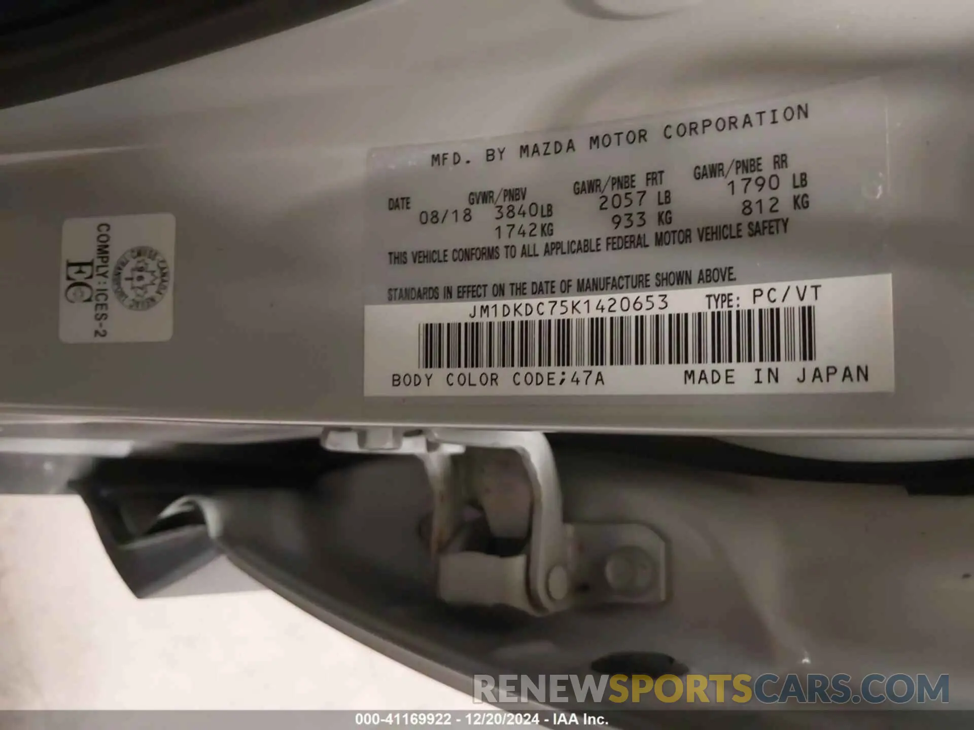 9 Фотография поврежденного автомобиля JM1DKDC75K1420653 MAZDA CX-3 2019