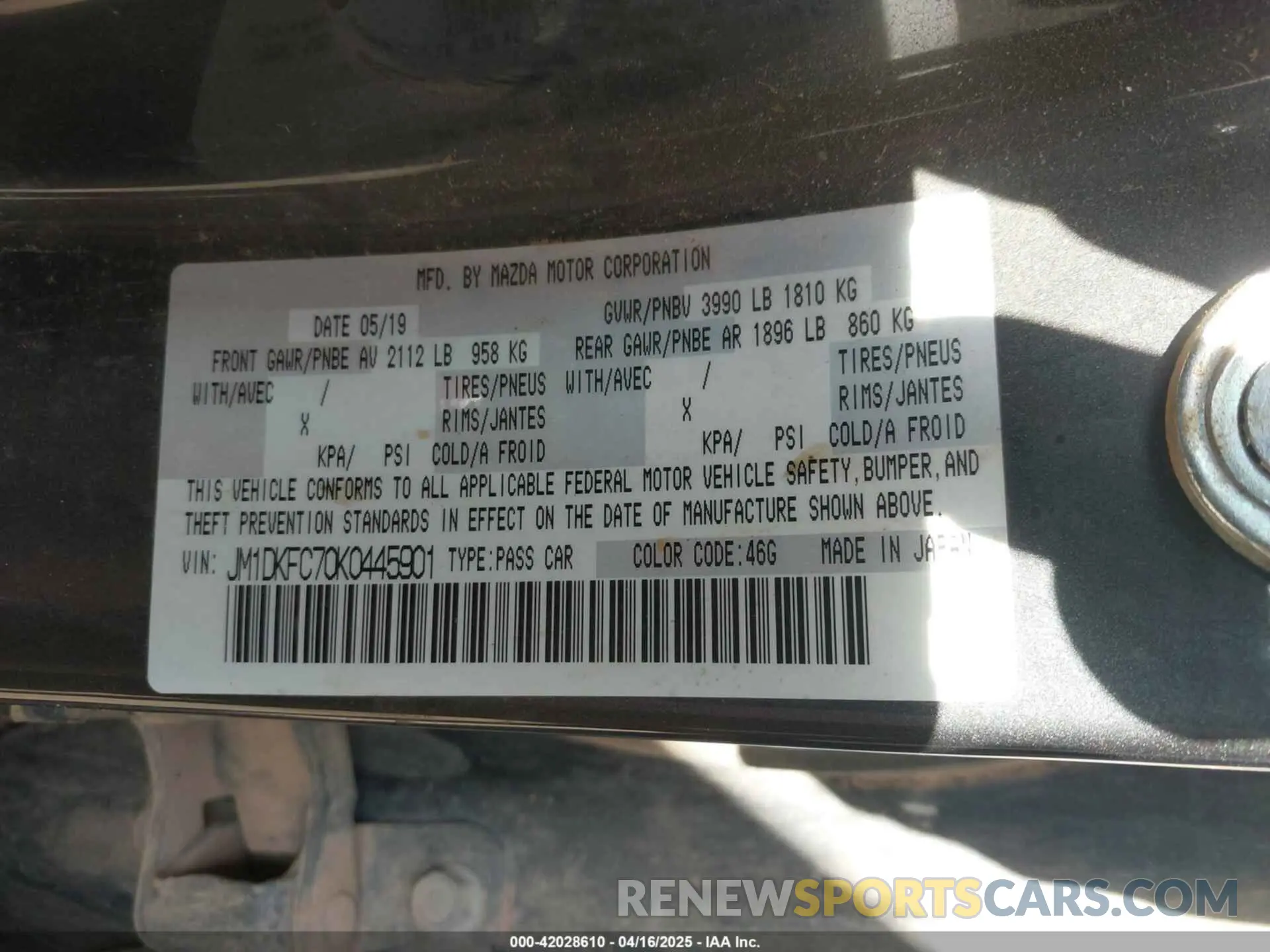 9 Фотография поврежденного автомобиля JM1DKFC70K0445901 MAZDA CX-3 2019