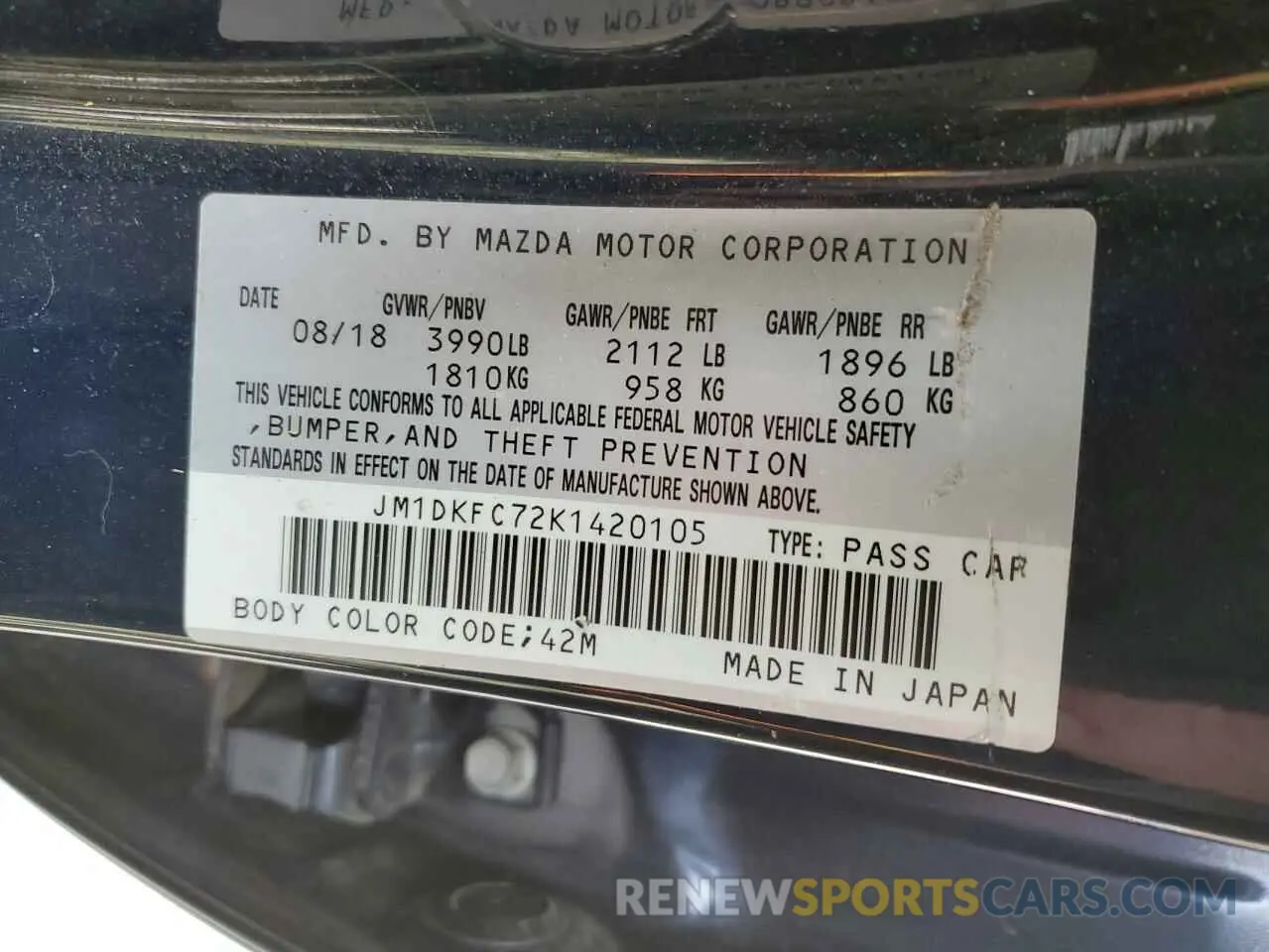 15 Photograph of a damaged car JM1DKFC72K1420105 MAZDA CX-3 2019