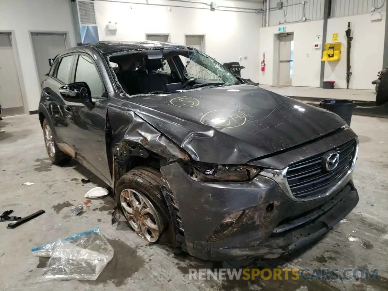 1 Photograph of a damaged car JM1DKFC77K0436383 MAZDA CX-3 2019