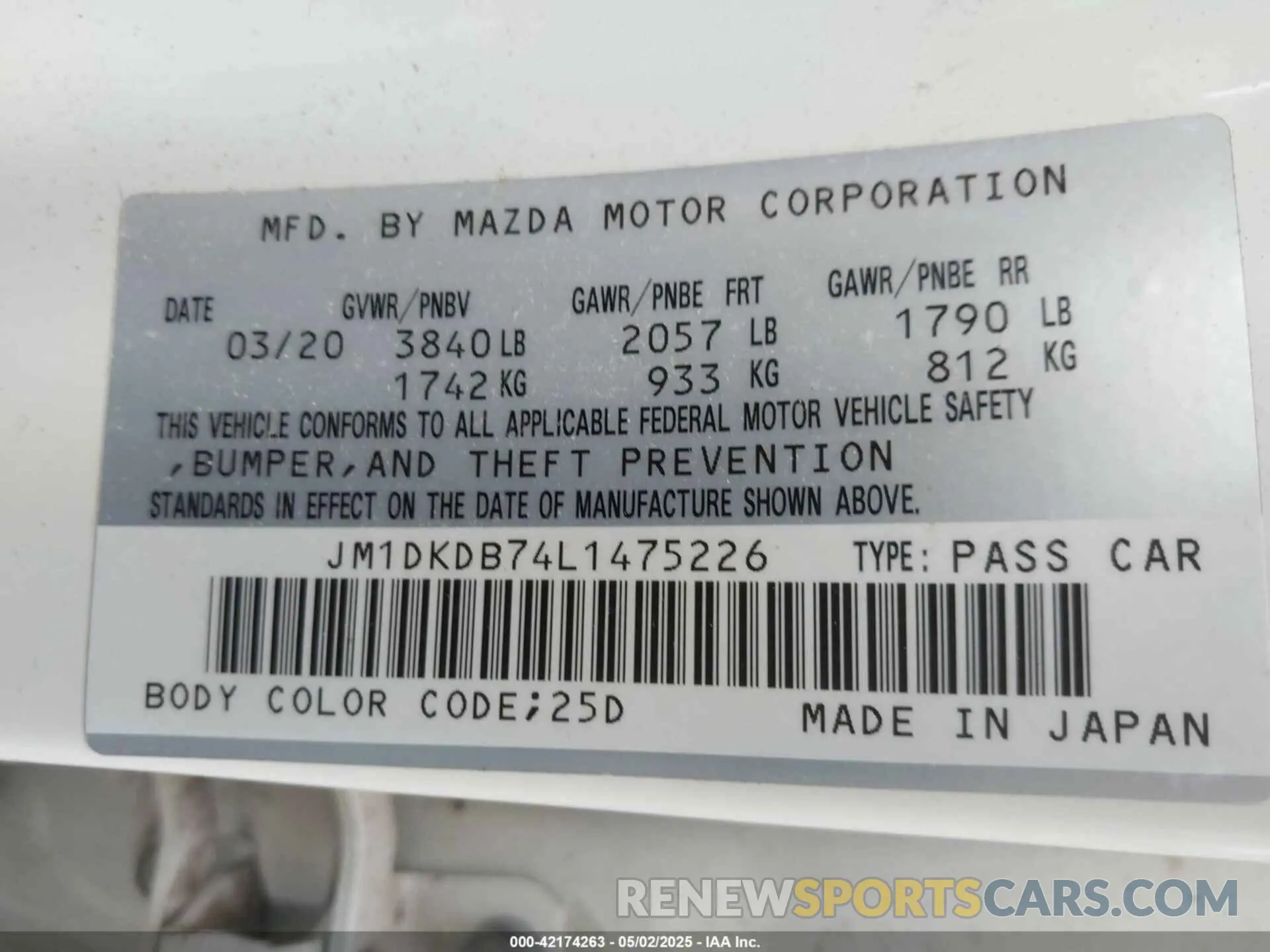9 Фотография поврежденного автомобиля JM1DKDB74L1475226 MAZDA CX-3 2020