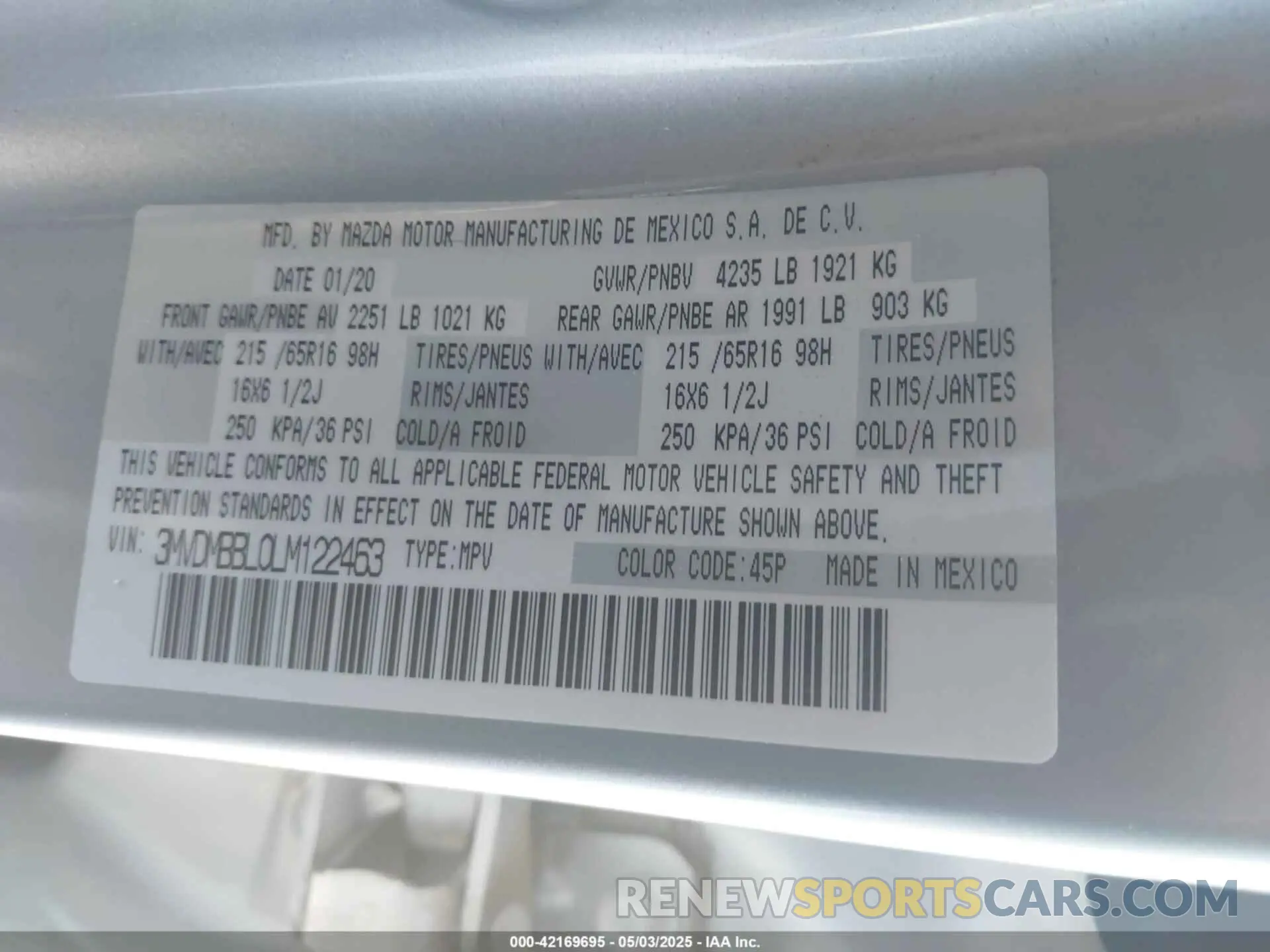 9 Photograph of a damaged car 3MVDMBBL0LM122463 MAZDA CX-30 2020
